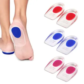 3 Pairs Silicone Gel Heel Cups, PUDSIRN Plantar Fasciitis Inserts Pads Gel Heel Cushions for Heel Pain Bone Spurs Pain, Silicone Shoe Inserts Clear for Women Men (3 Colors) (Small) Small