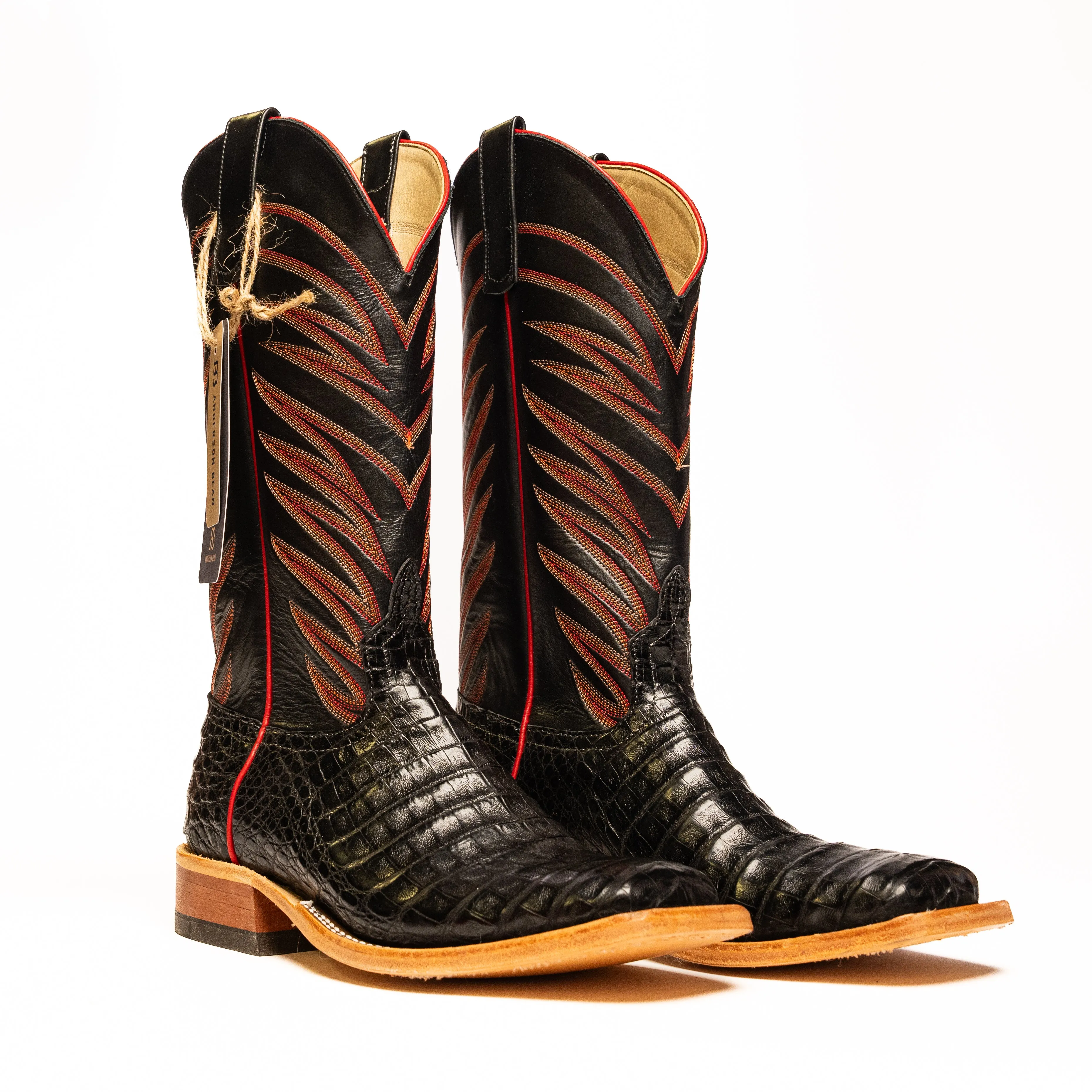 Anderson Bean Black Caiman Belly with Black Glove Top S3005