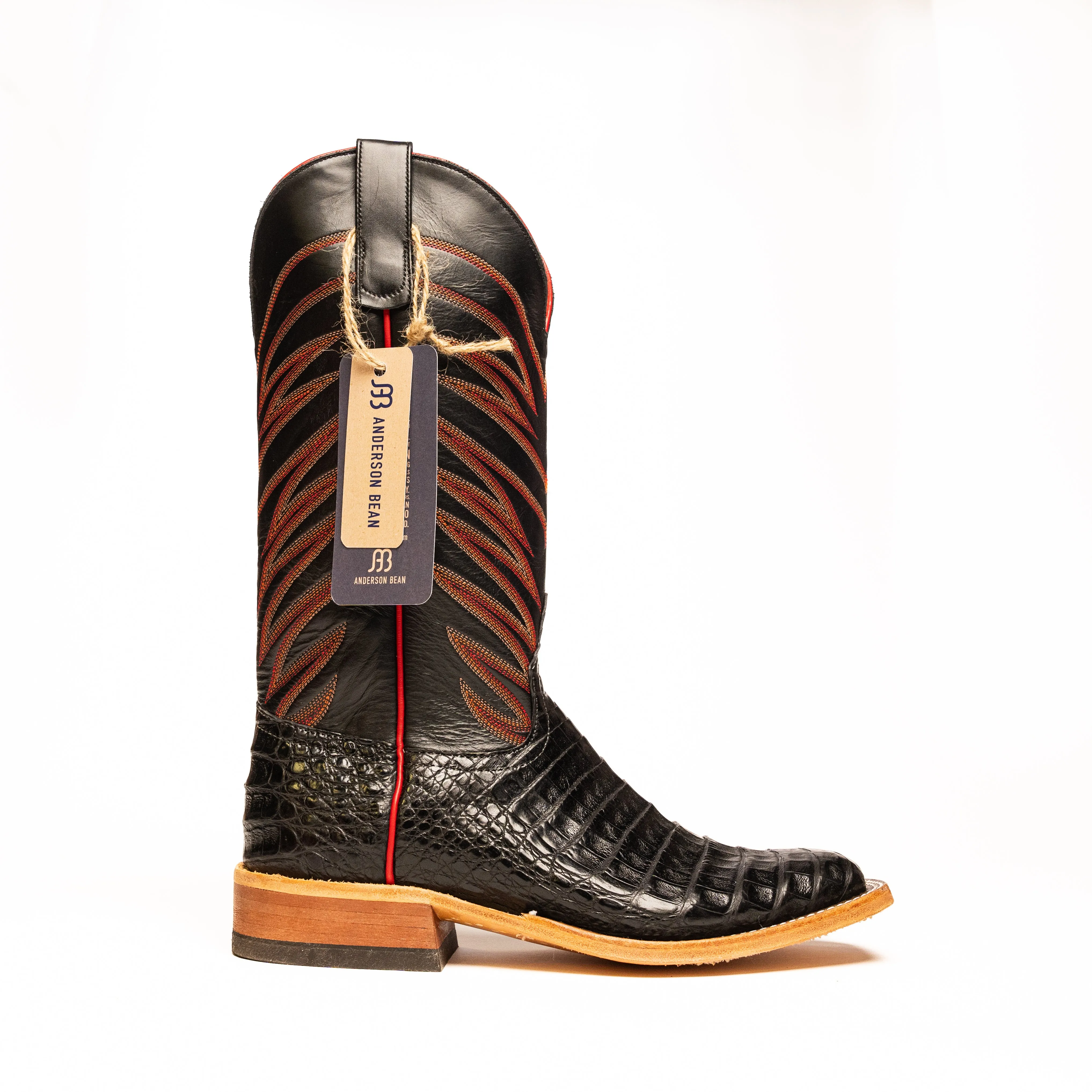 Anderson Bean Black Caiman Belly with Black Glove Top S3005