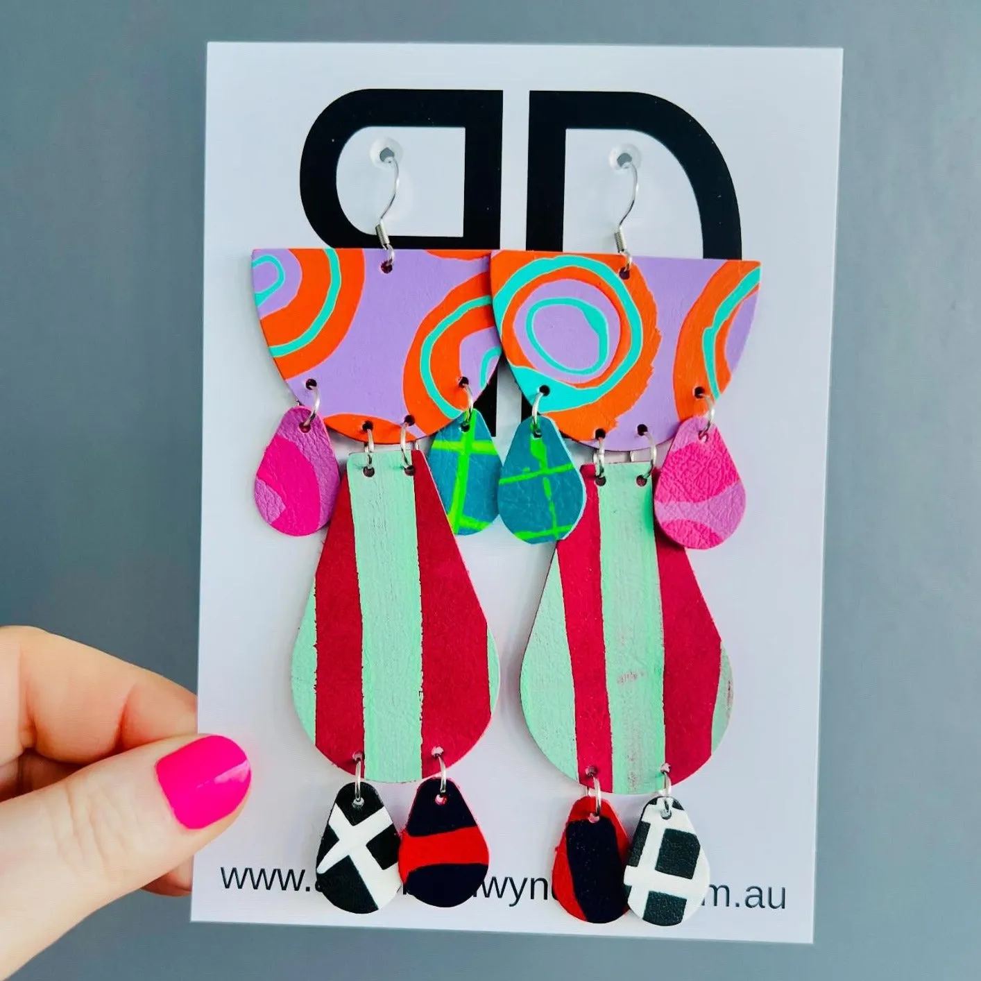 Art by Bronwyn David | Half Moon Mega Statement Earrings