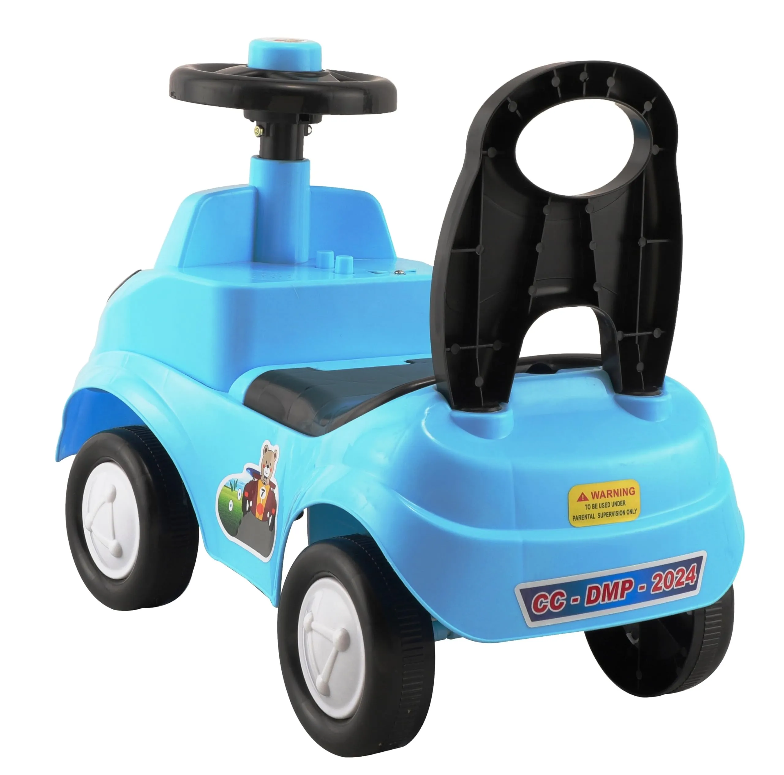 BabyGo Zippy Ride on & Car for Kids with Music & Horn Steering, Push Car for Baby with Backrest, Safety Guard, Under Seat Storage & Big Wheels, Ride on for Kids 1 to 3 Years (Blue)