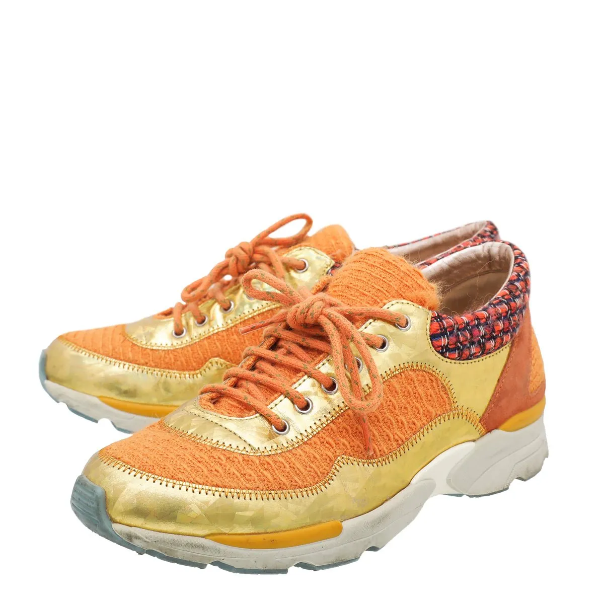 Chanel Bicolor CC Runaway Tweed Sneaker 36