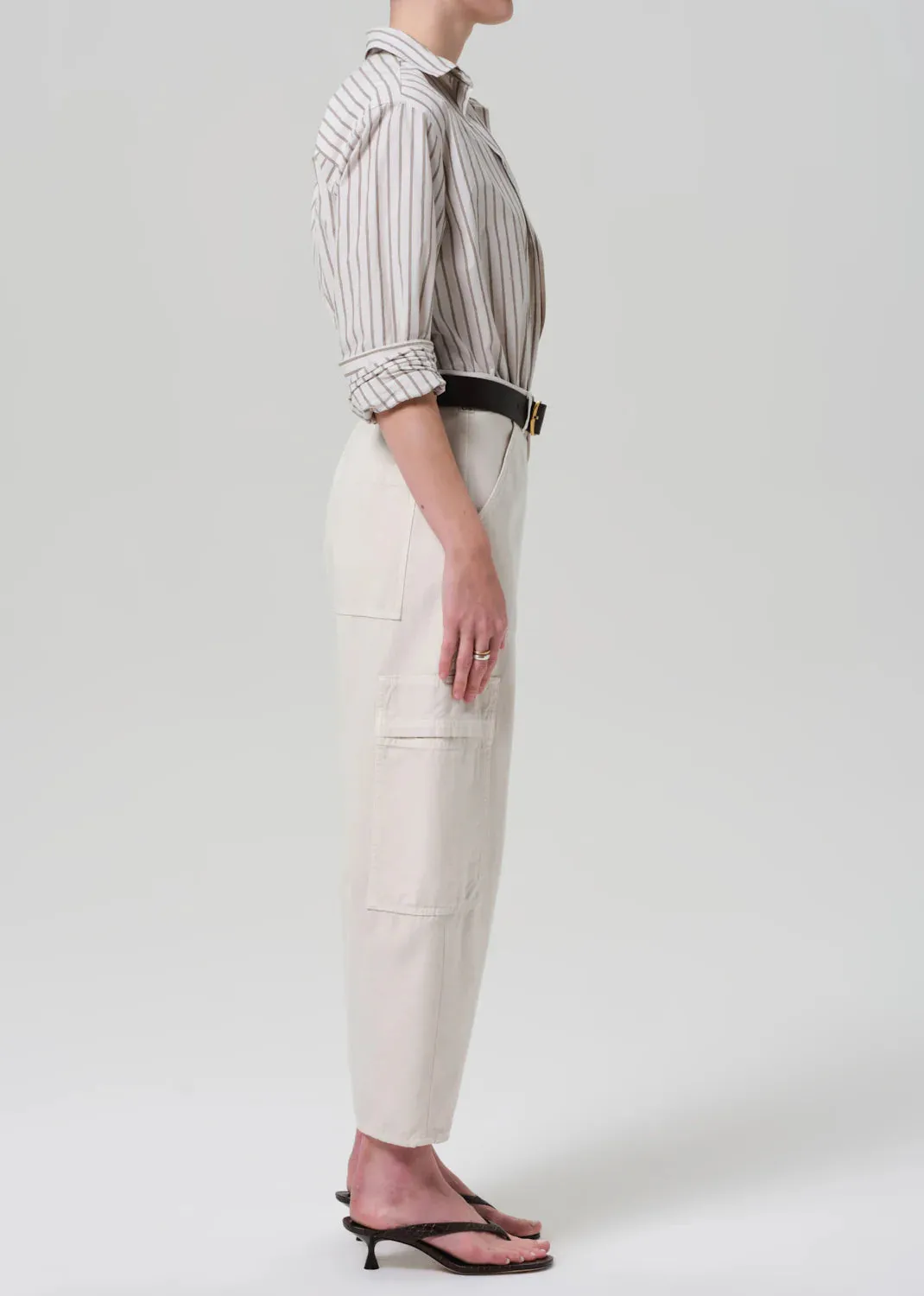Marcelle Low Slung Cargo Sateen Almondette