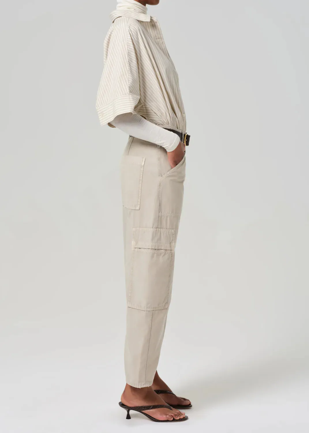 Marcelle Low Slung Cargo Sateen Burnished Quartz