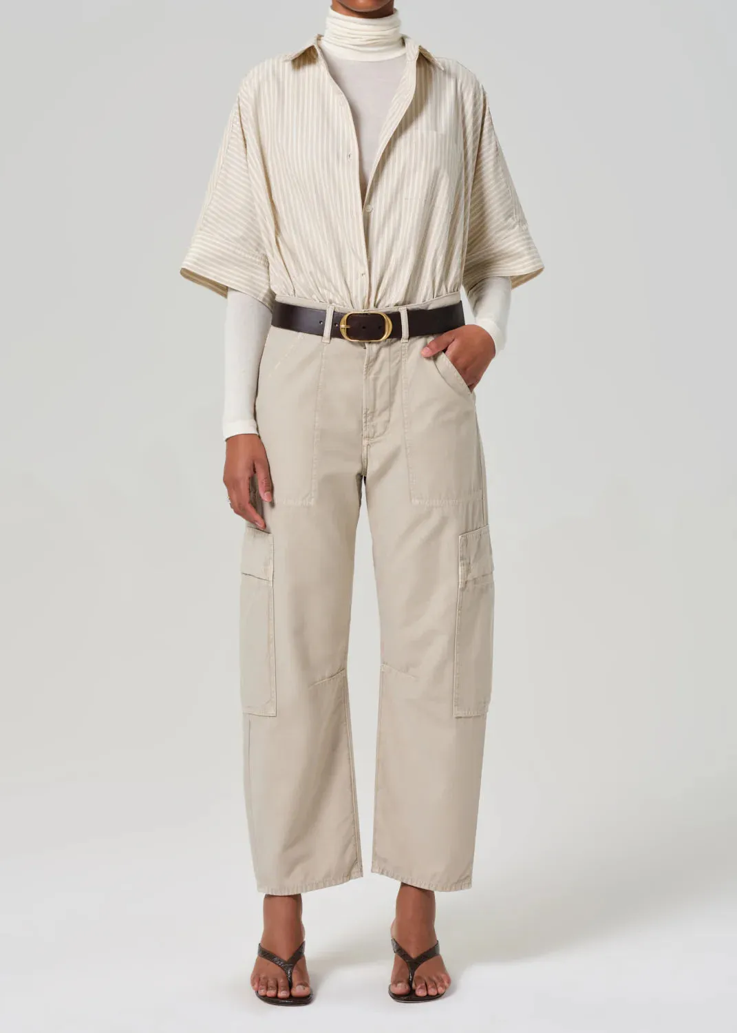Marcelle Low Slung Cargo Sateen Burnished Quartz