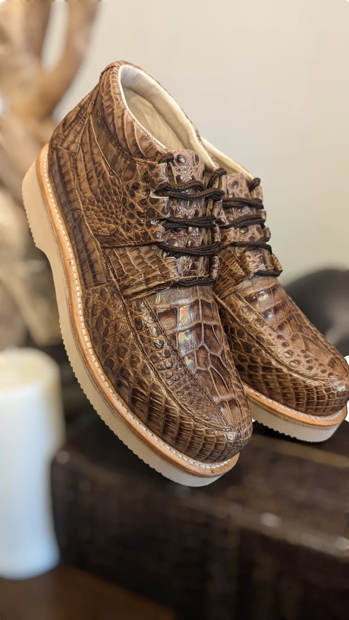 Men's Chestnut Alligator Goodyear Welt Sneaker Boots