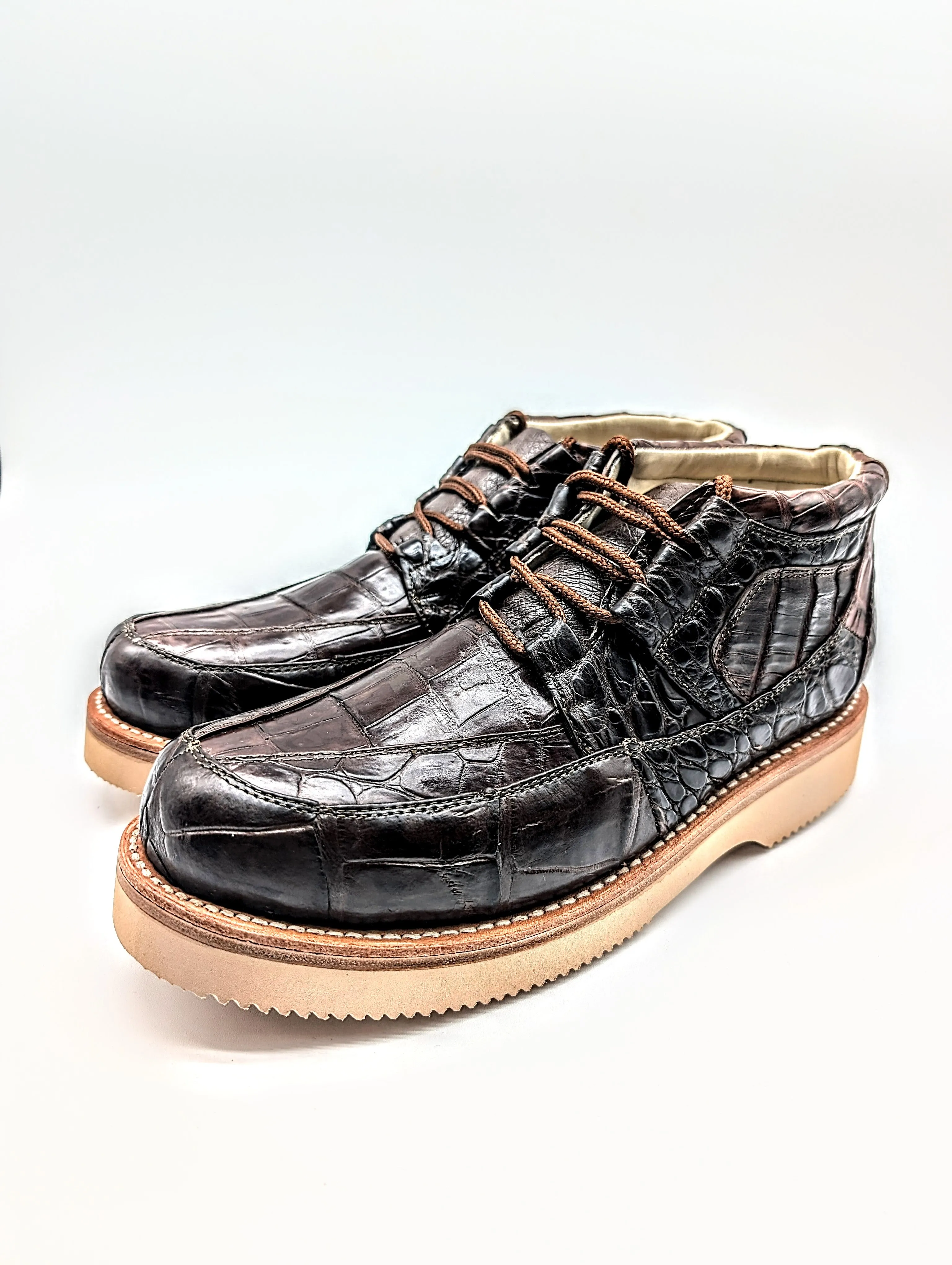 Men's Mahogany Alligator Goodyear Welt Sneaker Boots