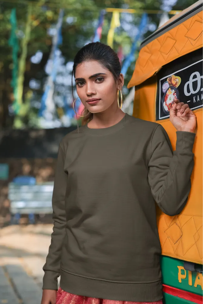 Olive Green Sweatshirt for women