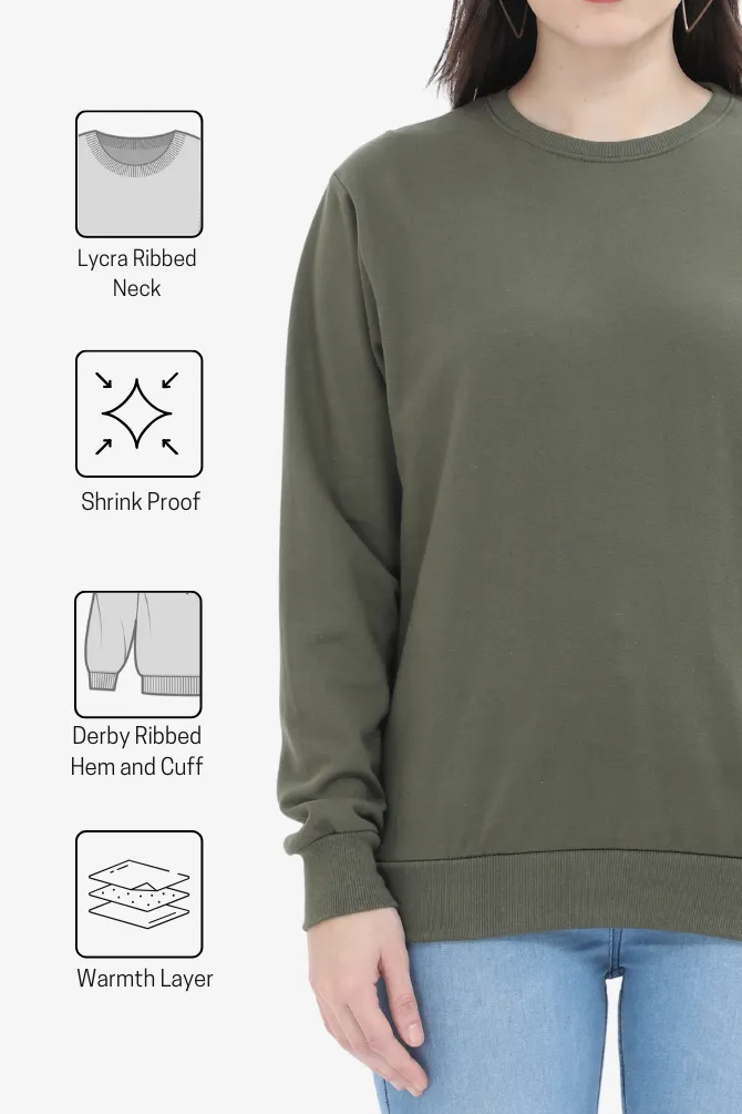 Olive Green Sweatshirt for women