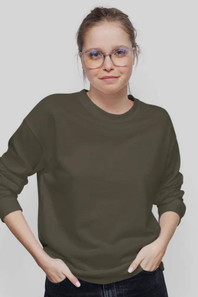 Olive Green Sweatshirt for women