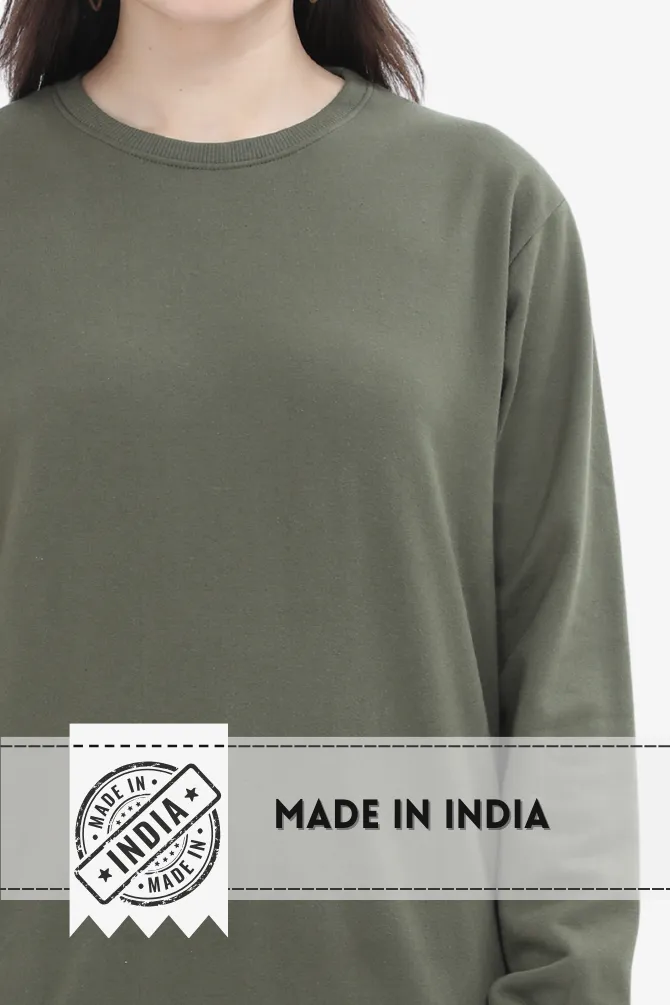 Olive Green Sweatshirt for women