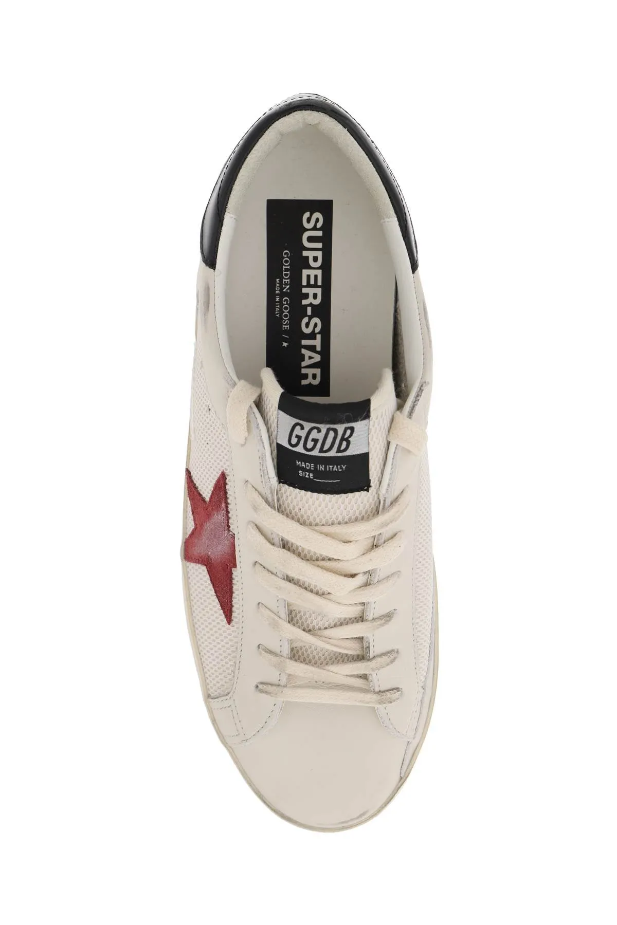 "leather and mesh super-star double quarter sne